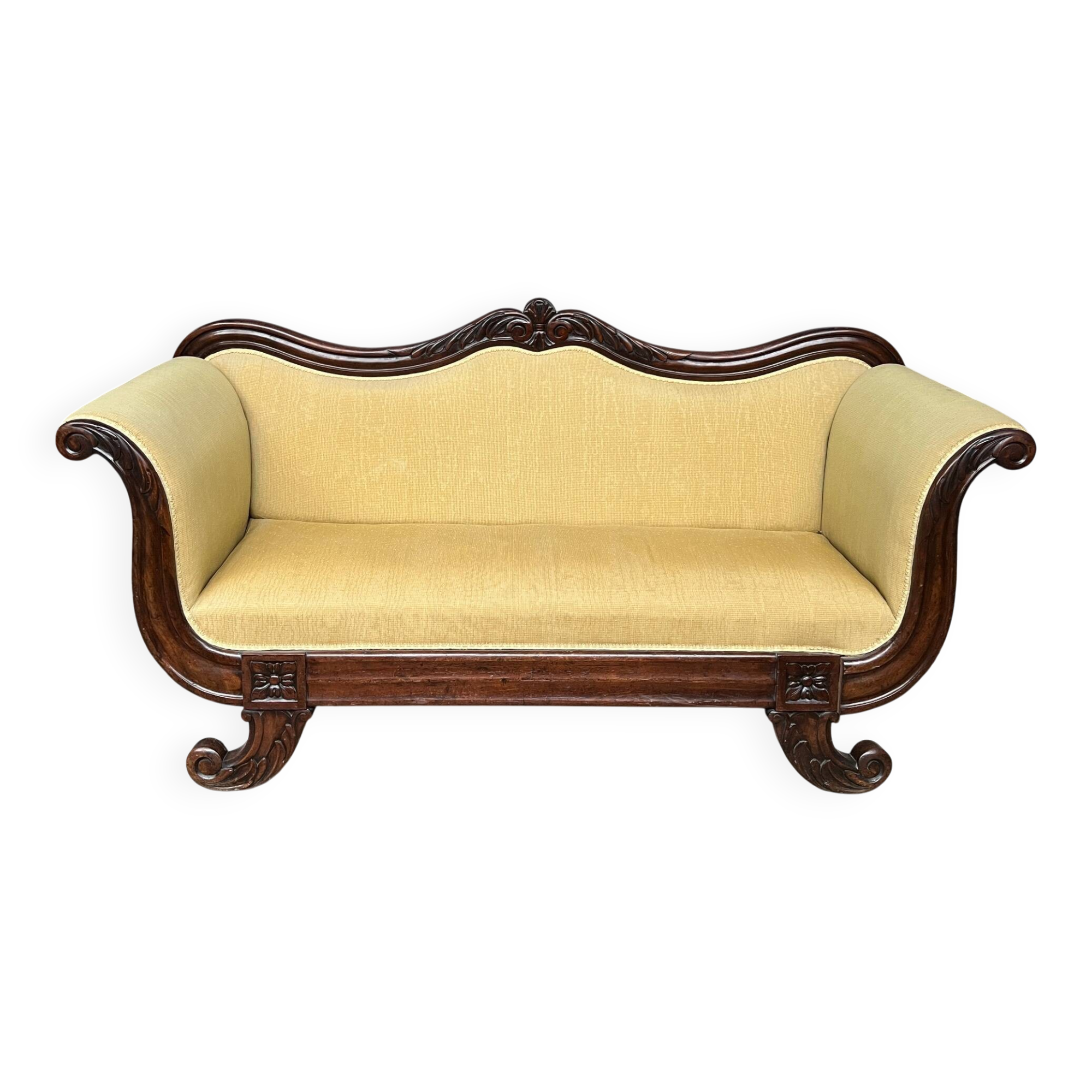 Empire-style canapé. Mahogany.