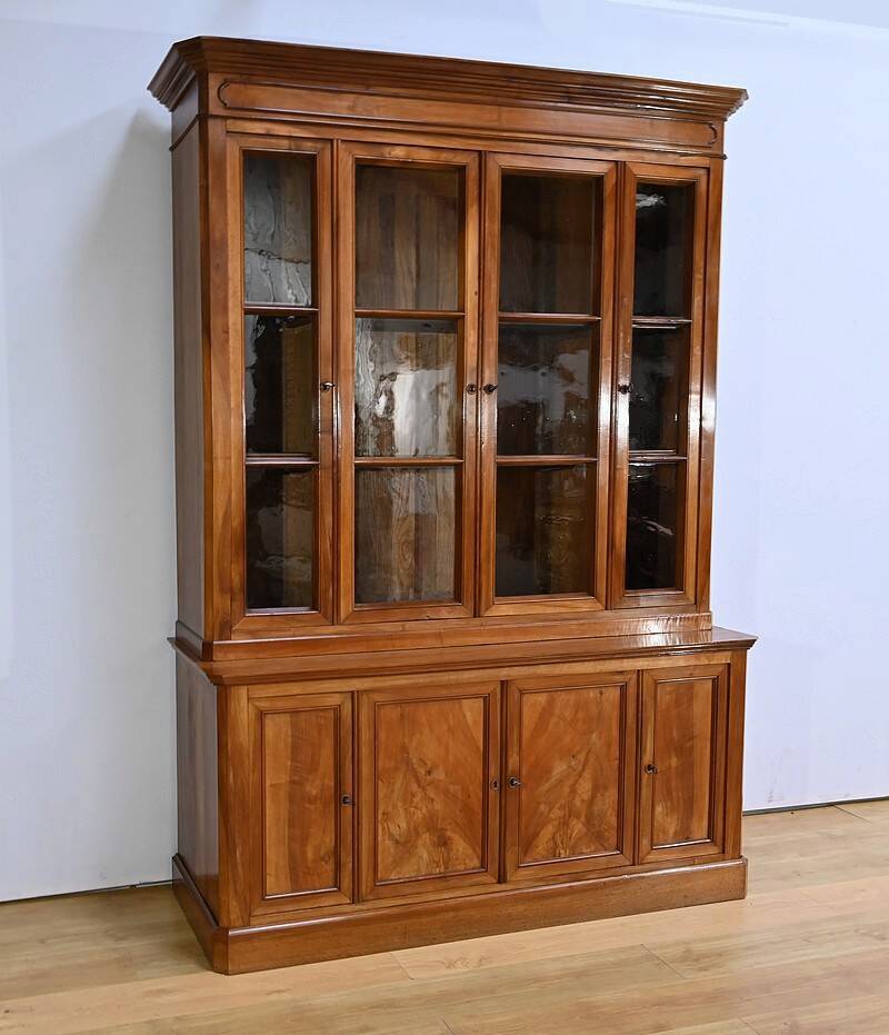 Bibliothèque Deux-Corps en Noyer massif – Fin XIXe
