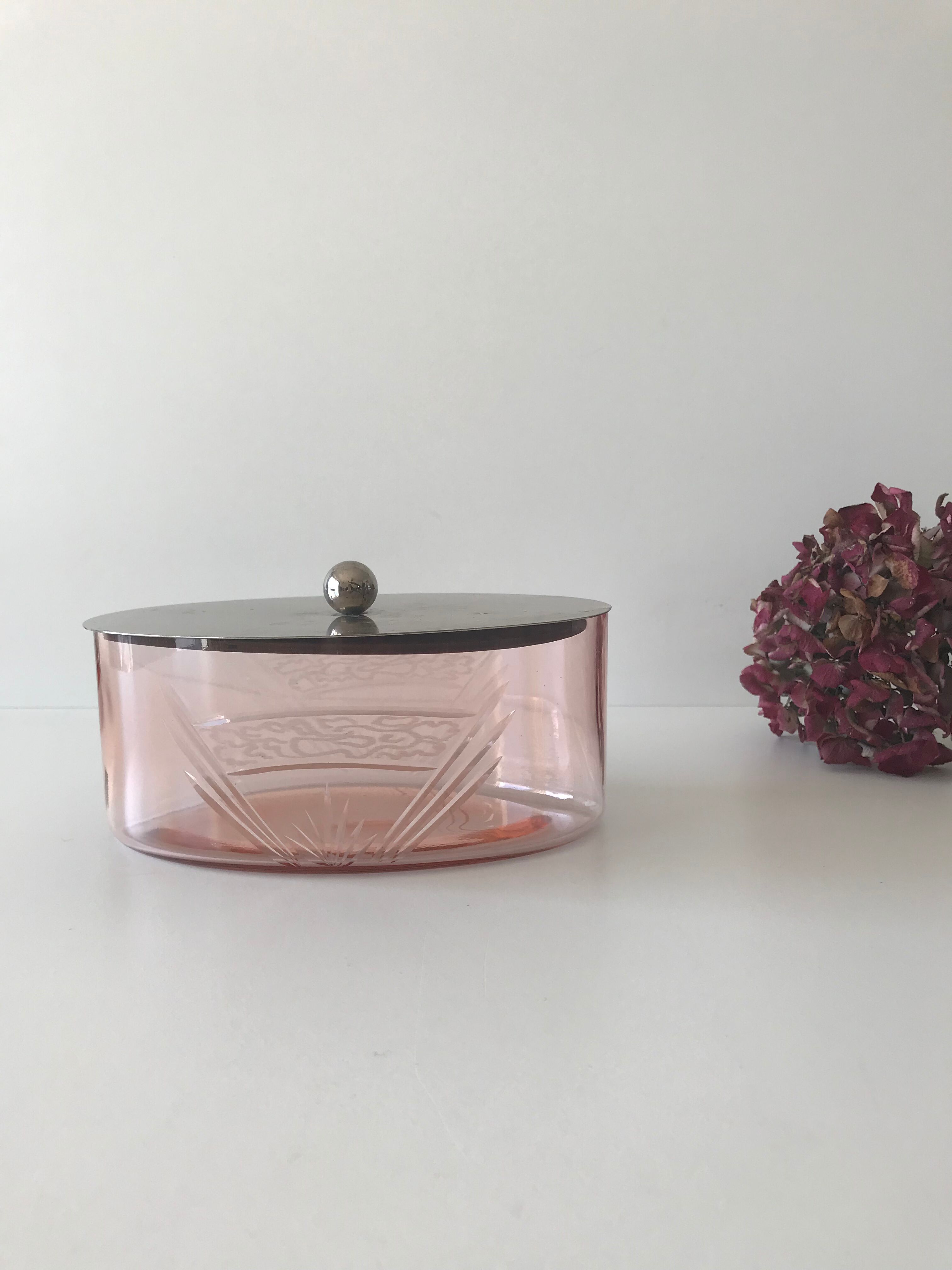 Oval glass candy