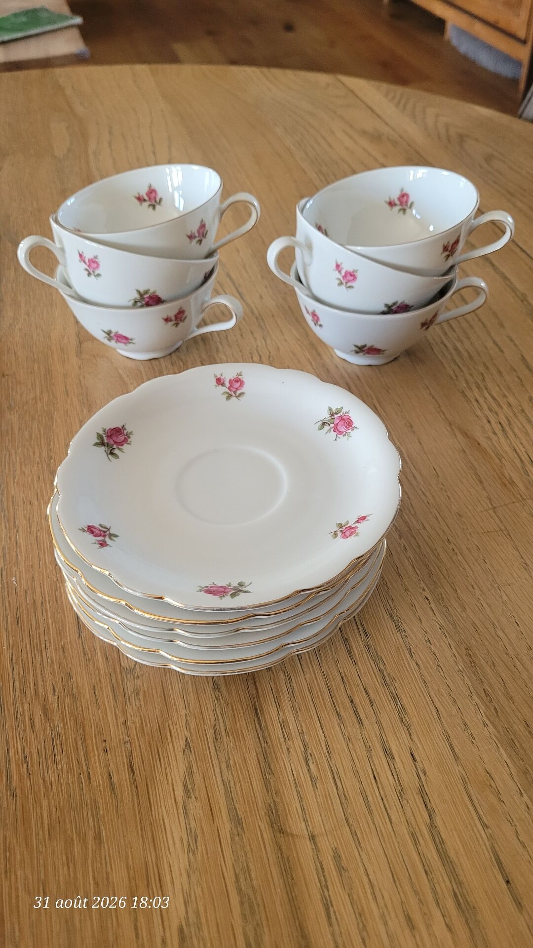6 vintage cups and saucers Seltmann Weiden Bavaria Model Nora