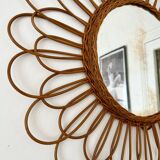 Vintage rattan mirror from the 60s