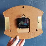 Vintage clock silent rectangular wall clock Japy blue silver