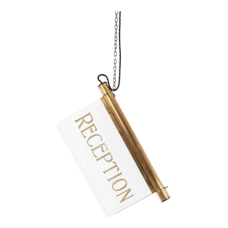 Brass art deco 'reception' illuminated sign