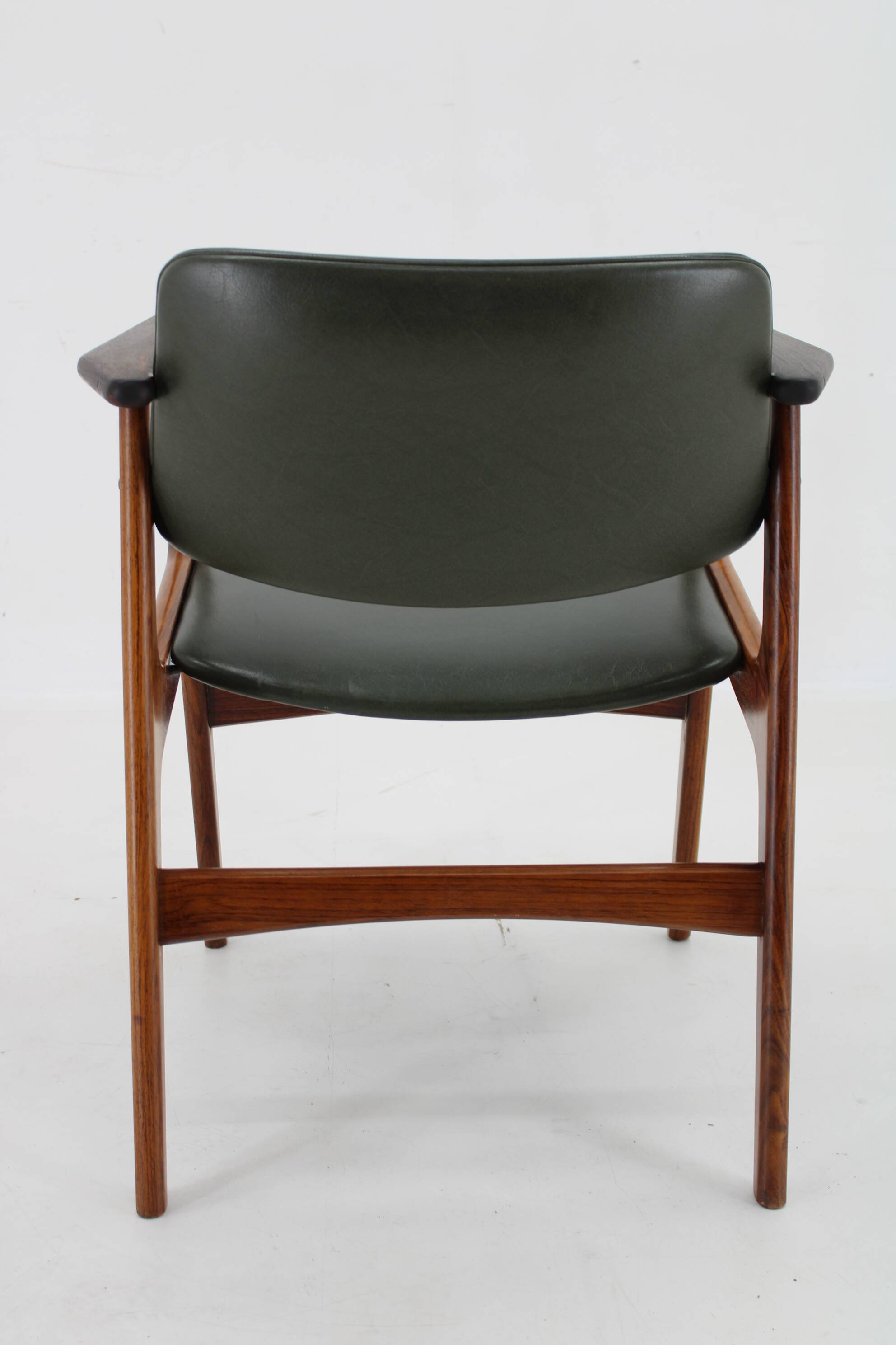 1960s arne vodder desk armchair model "lene" in leather , denmark