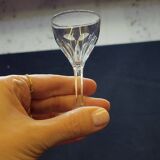 5 verres a liqueur en cristal taillé 6 côtes plates nestor val saint lambert