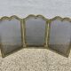 Small fire screen, spark arrester, brass, 3-panel, 1970