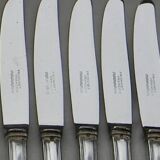 5 couteaux à fromage, fruits en métal argenté François Frionnet