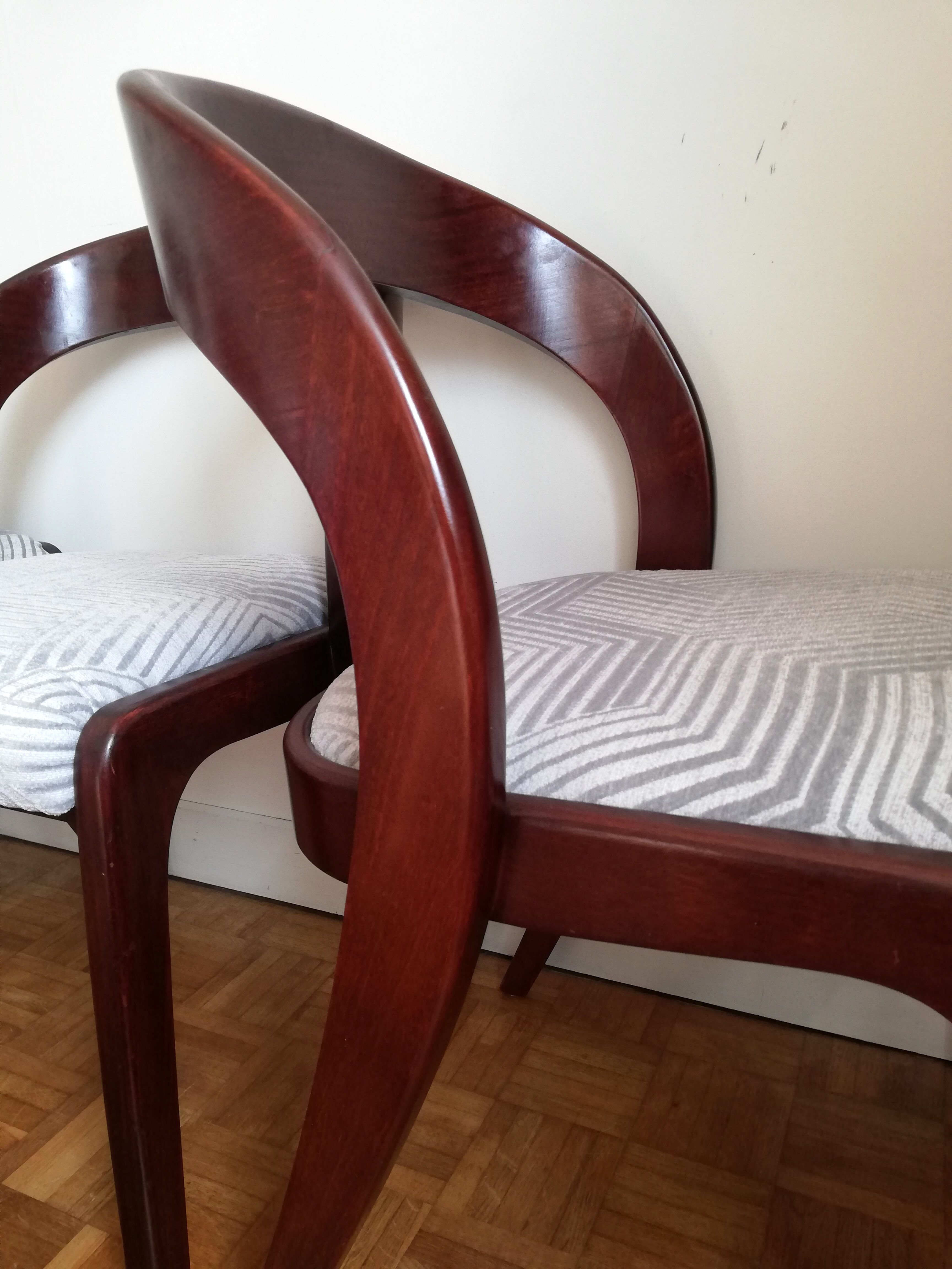 Suite of 4 Baumann gondola chairs renovated