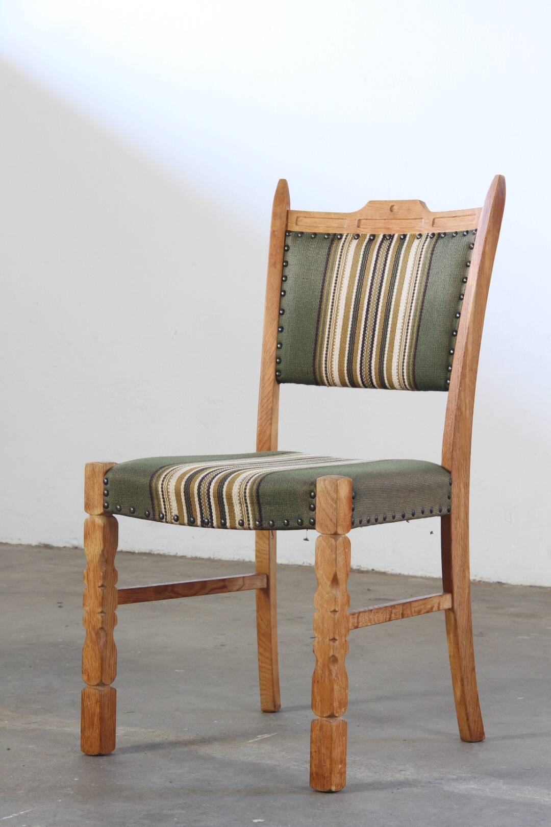 Vintage Danish Brutalist Oak Dining Chairs, Henning Kjærnulf style, 1960s