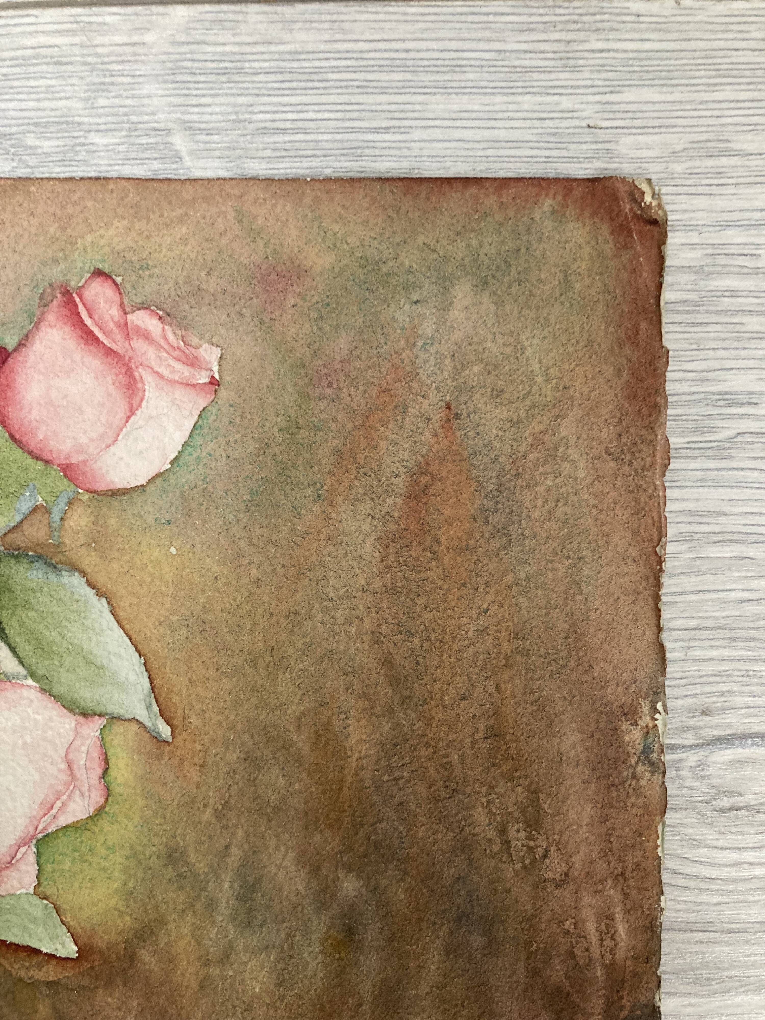 Aquarelle aux roses vintage