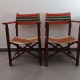 Pair of folding garden armchairs