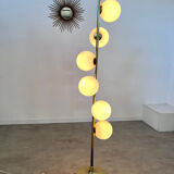 Old floor lamp in brass and opaline design from the 70s Max Bill lamp