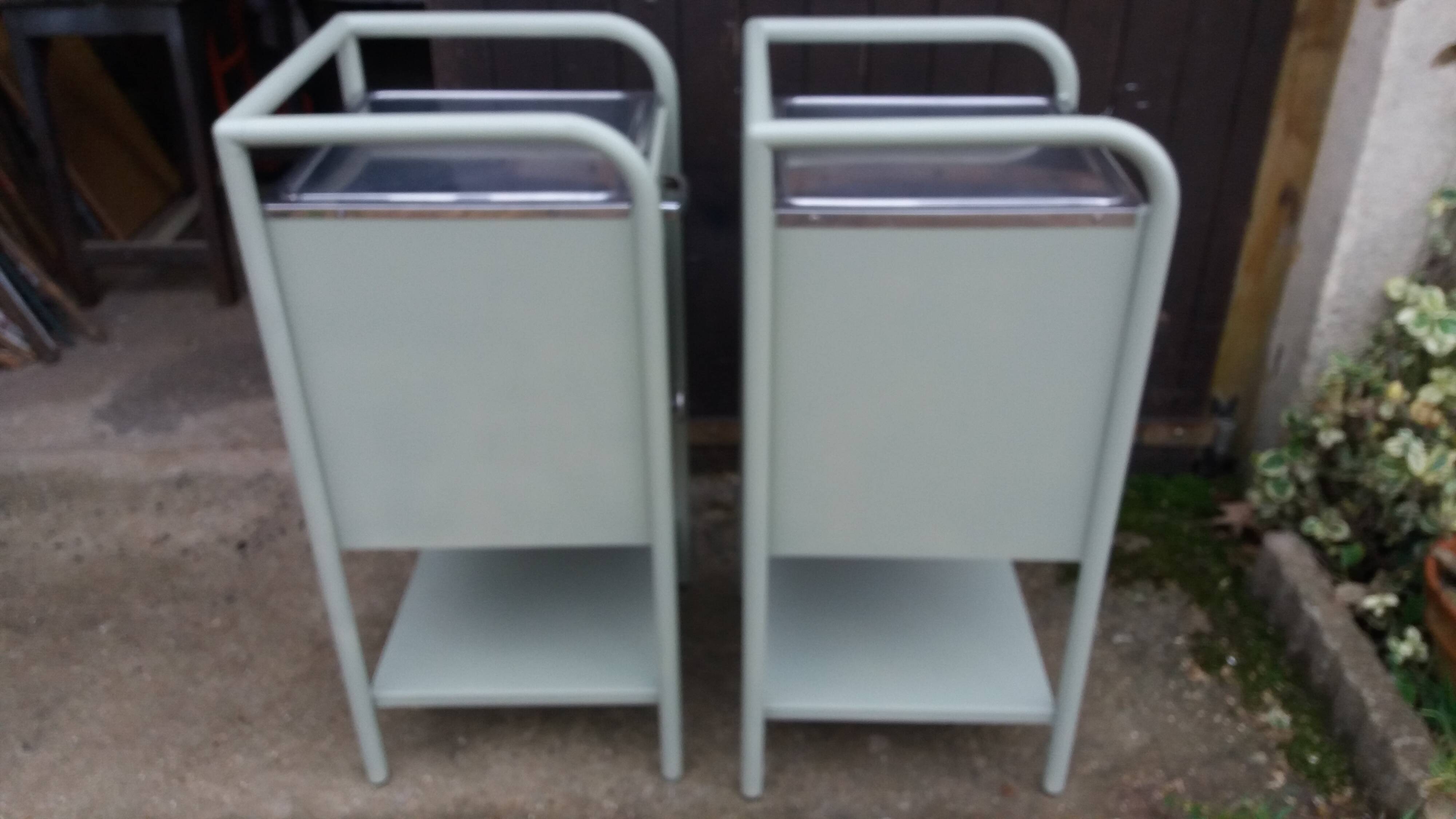 Pair of metal bedside tables from the 1950s