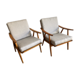 Pair armchairs compass feet, 1960