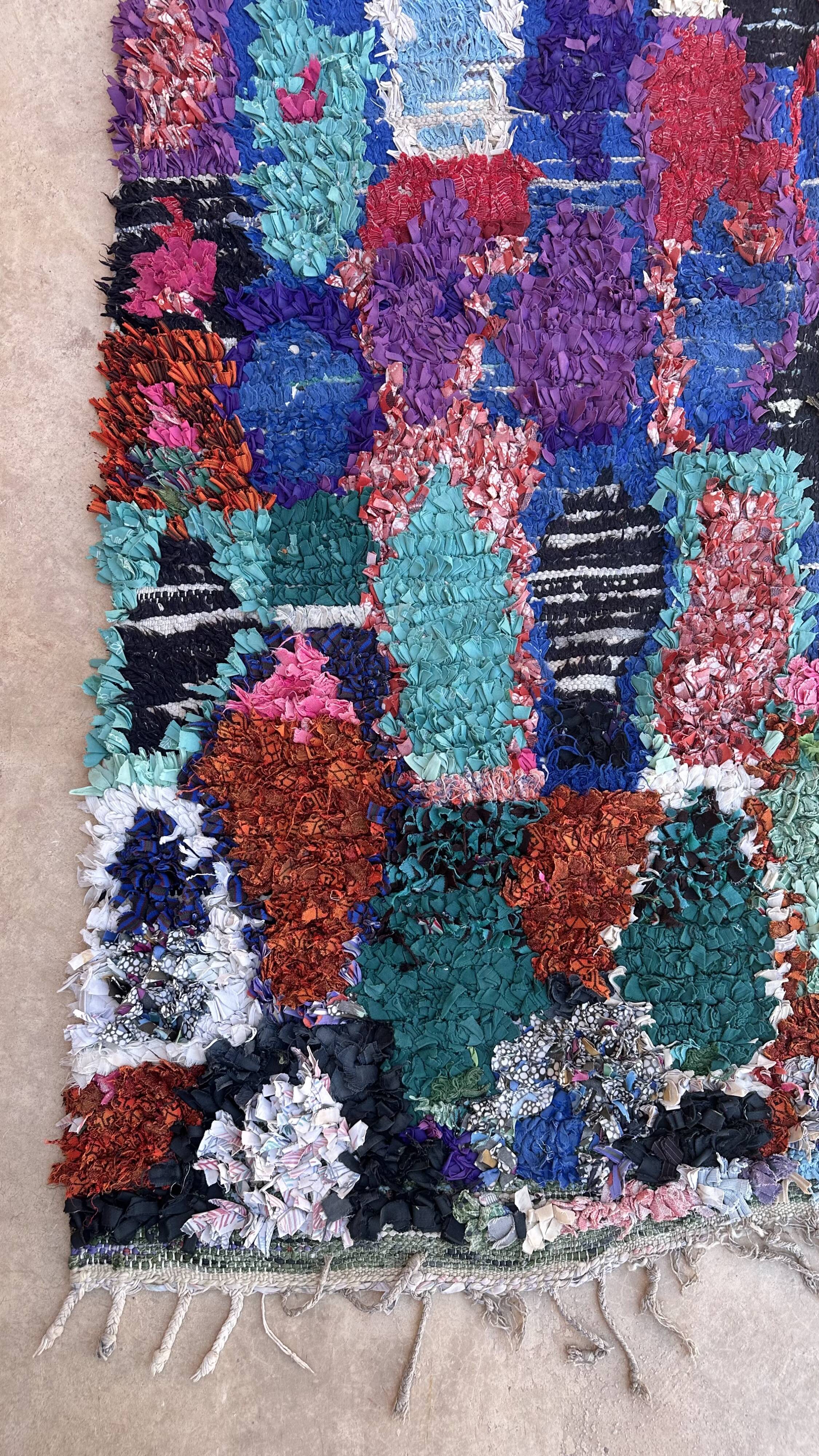 Moroccan carpet Boucherouite colored - 145 x 179 cm