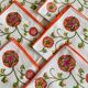 Set of 6 towels 70's printed "multicolored flowers" - cotton - 47X42 cm