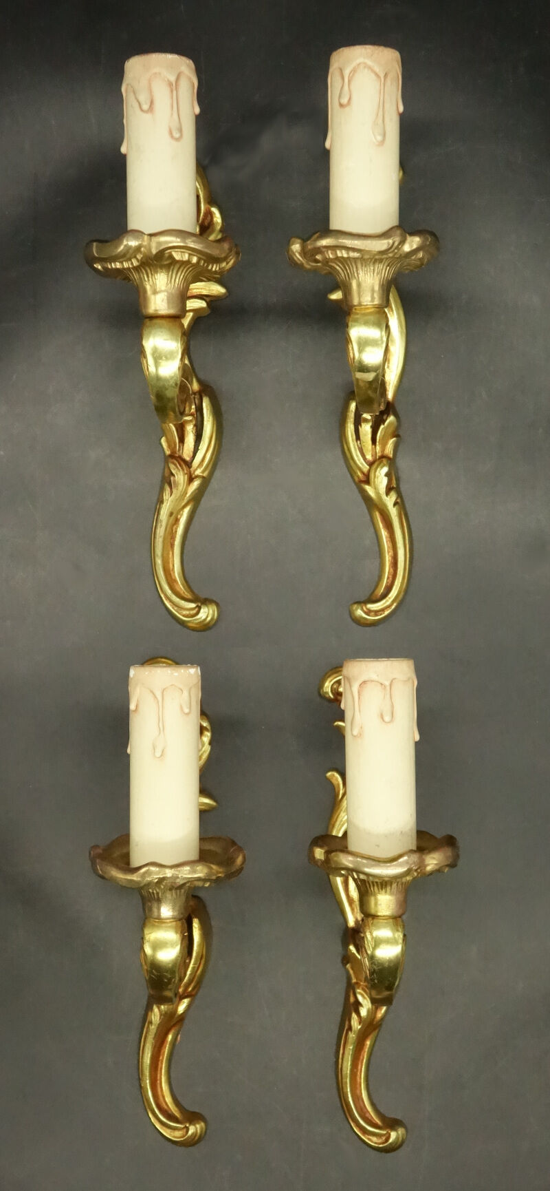 Series of 4 louis XV style wall lamps - Lucien Gau, Paris