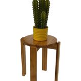 Mid century pinewood stool, 1960s minimalistic design