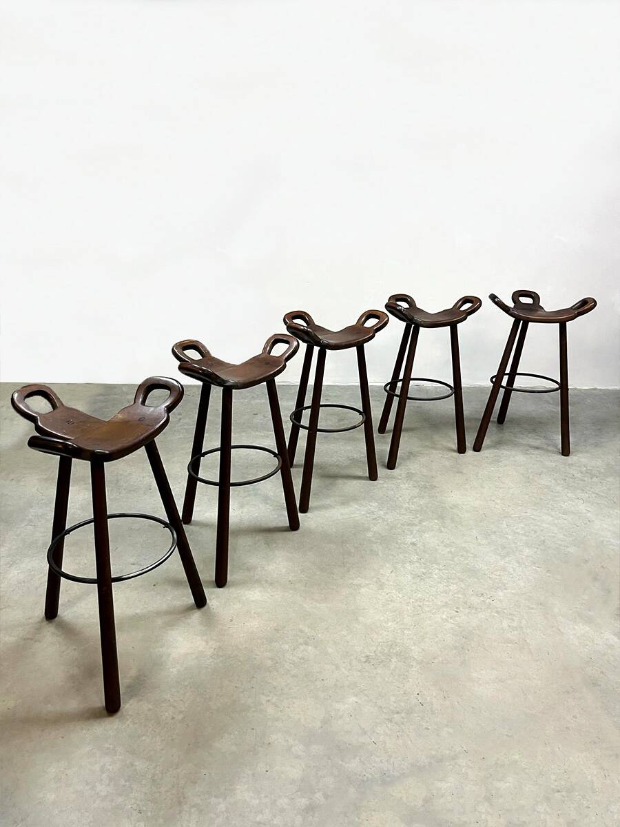 Vintage Spanish barstools brutalism Marbella
