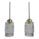 PAIR OF VINTAGE GLASS SUSPENSIONS