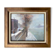 Table hst "quai de seine, paris en hiver" school h. a. schaeffer - g.m. + frame
