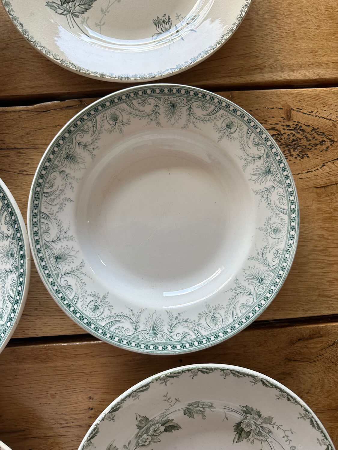 6 mismatched plates