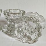 PRODUCT POP UP CHRISTMAS 2022 Trio of vintage pressed glass candle holders