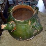 Old glazed pottery for walnut oil of Auvergne origin