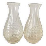 Pair of molded glass vases, 1950s