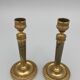 Pair of miniature candle holders in bronze dore restoration period nineteenth