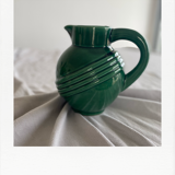 Large ceramic green ball pitcher
