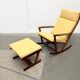 Mid-century Danish rocking chair set with footrest by Poul Volther for Frem Røjle, 1960s.