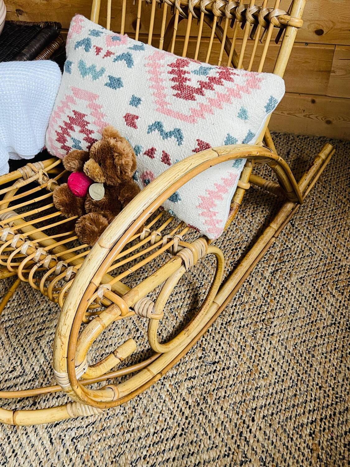 Children's rattan rocking chair