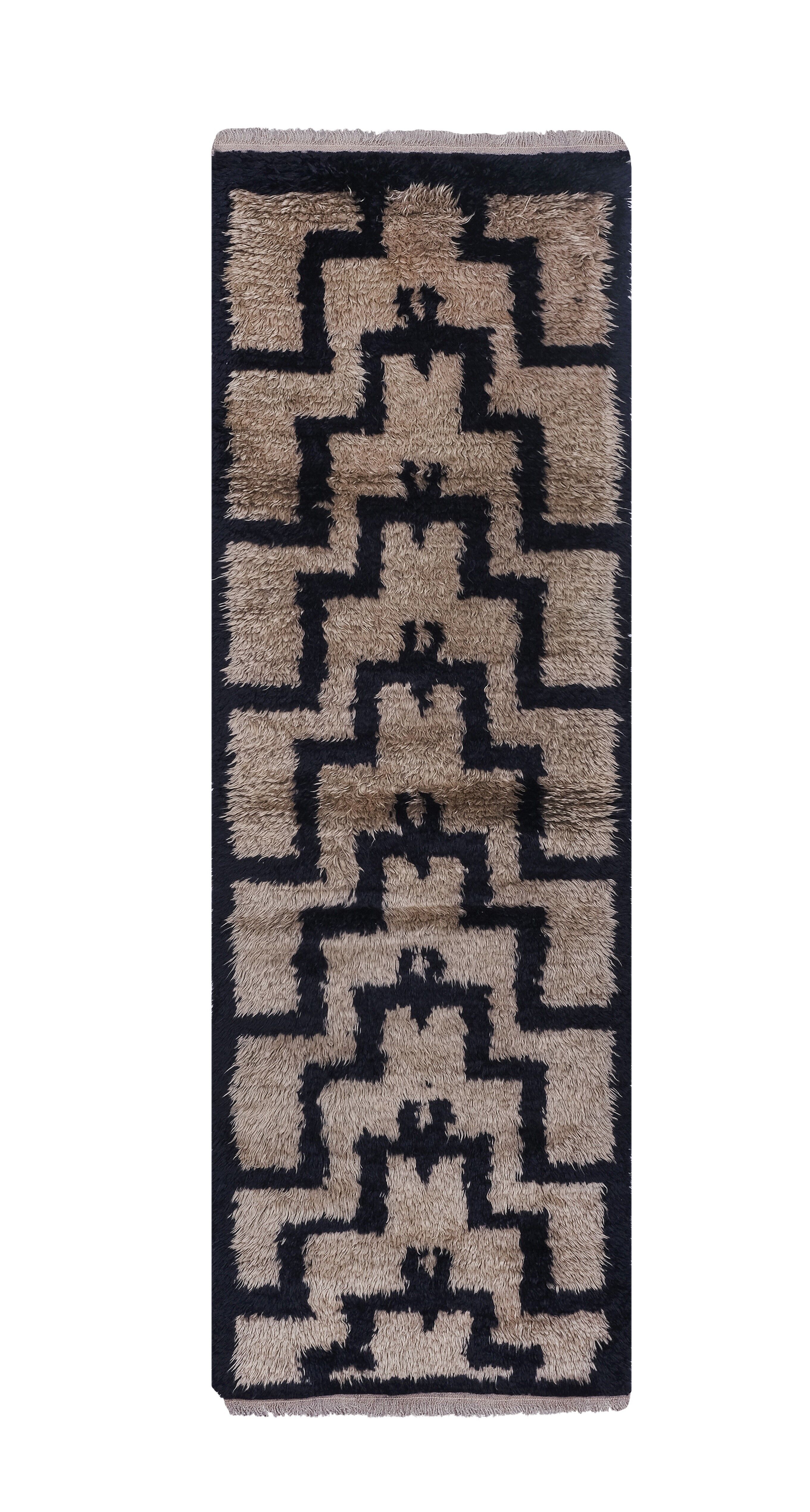 Vintage Turkish rug from Oushak, hand-woven 80x230 cm