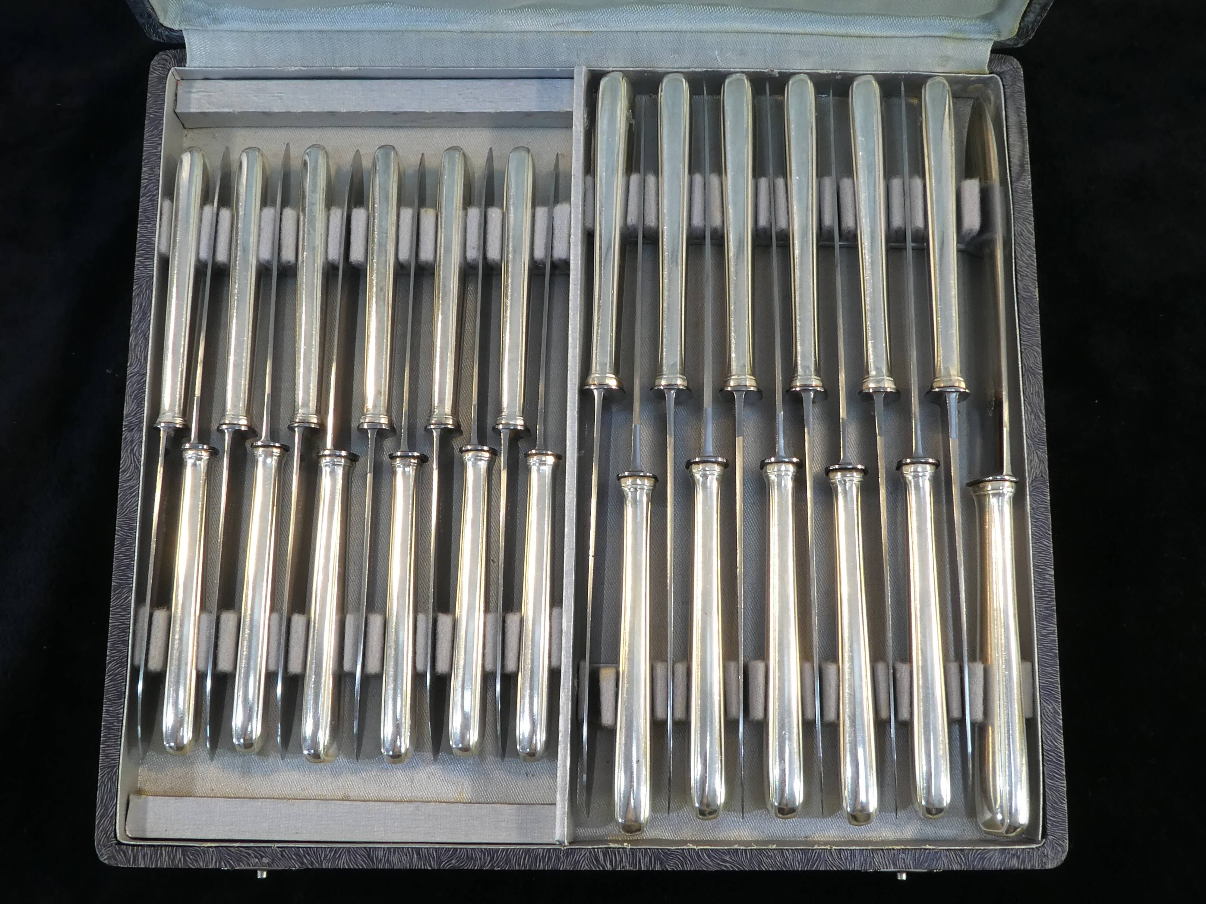 Box 24 knives boulenger in silver metal model suzy