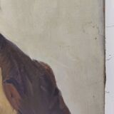 Portrait of grandfather, oil on canvas, L. Lambert, vintage