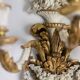 Pair of Louis XVI style wall lights in gilded and lacquered wood. Circa 1900.