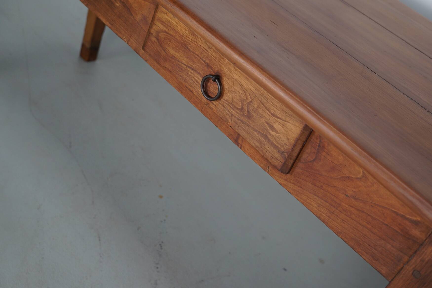 Rustic dining table in fruitwood from the early 20th century