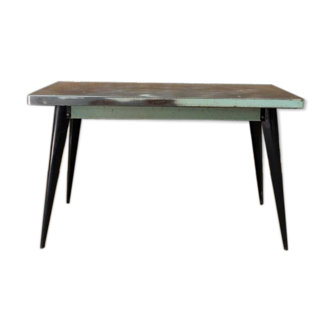Table Tolix en métal patine d'origine 1950