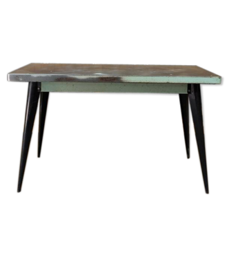 Table Tolix en métal patine d'origine 1950