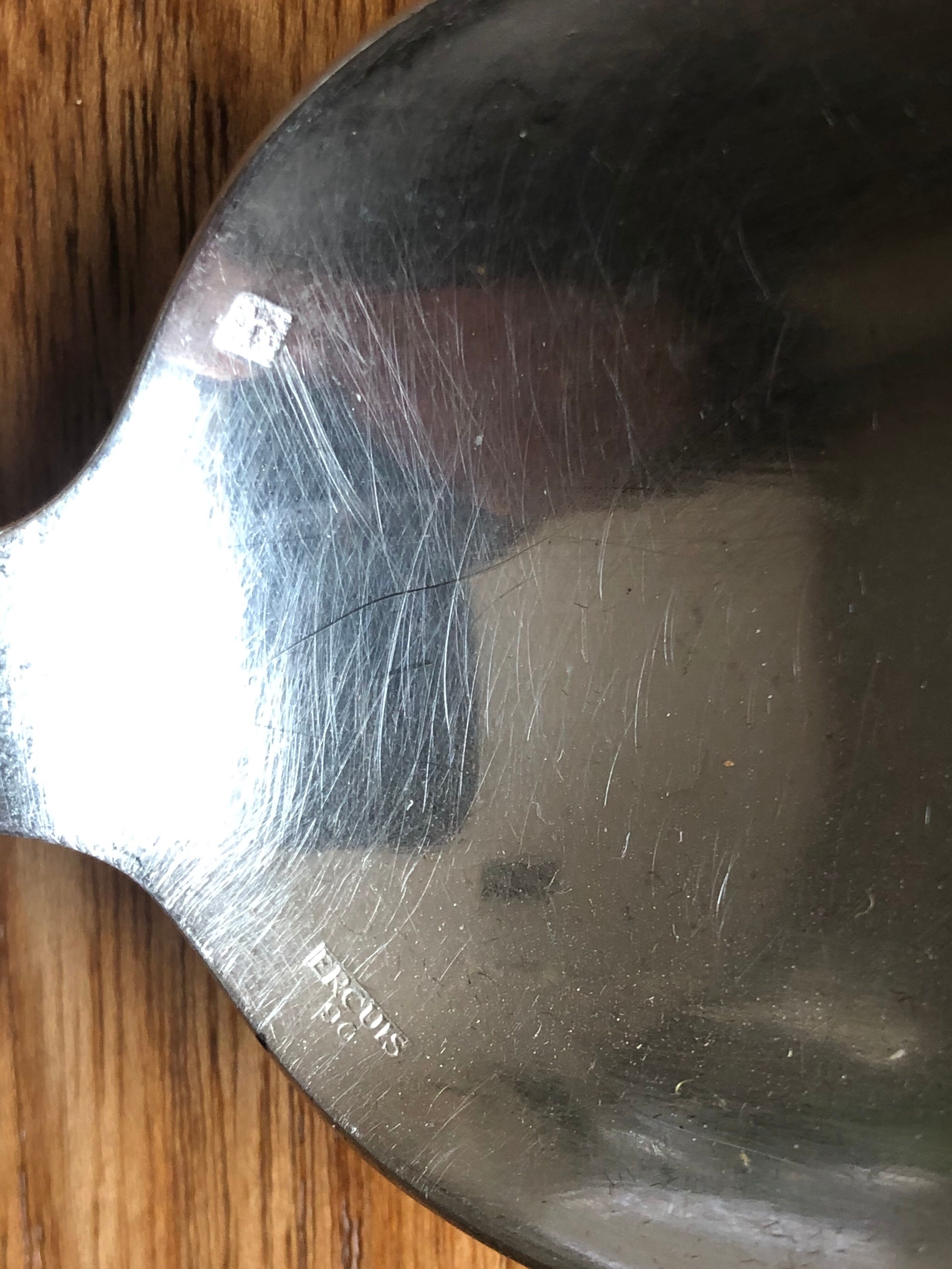 12 Soup spoons Ercuis in silver metal