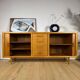 1960s Danish teak vintage buffet with sliding doors and drawers – Mid-Century Modern