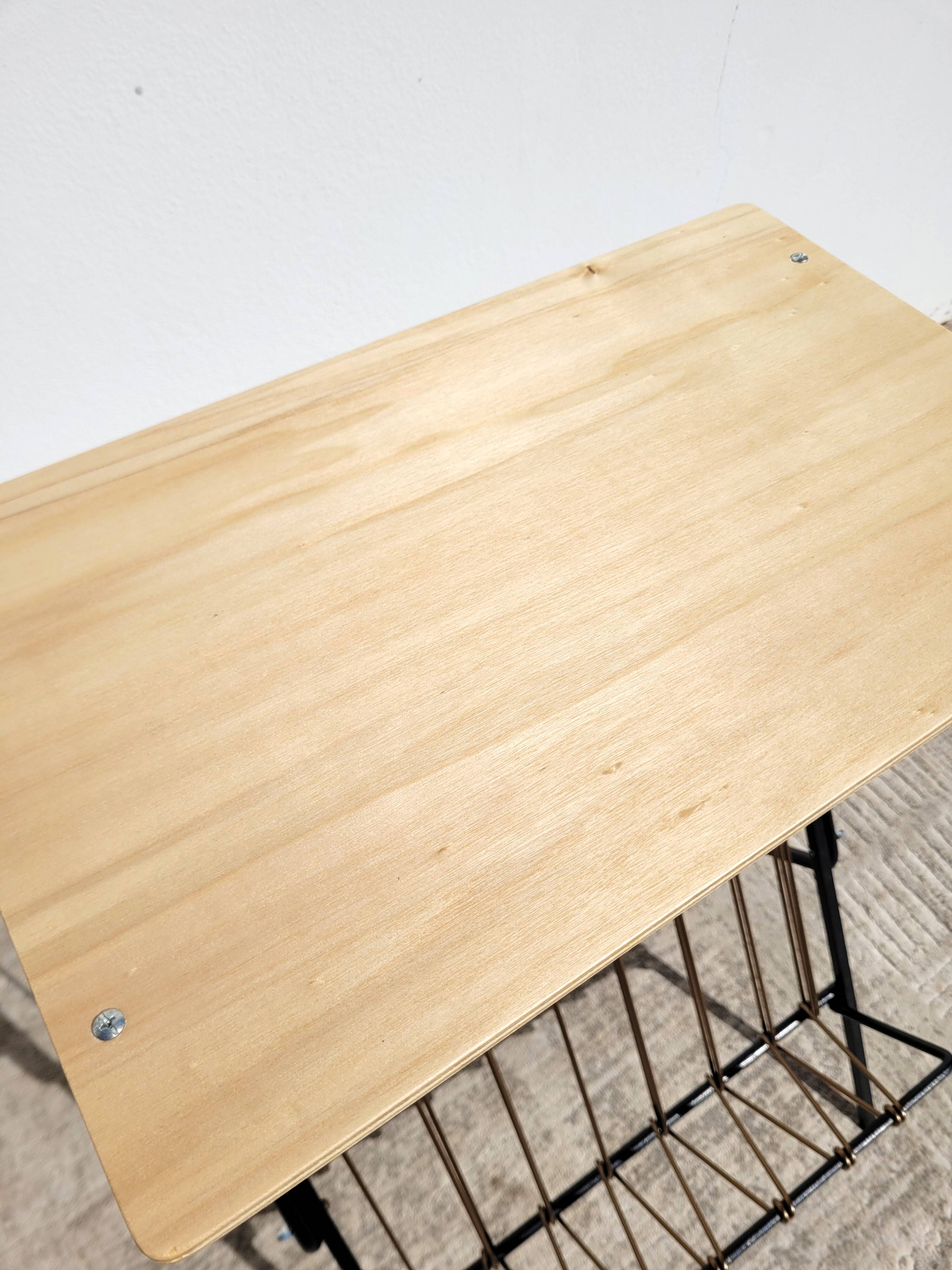 Scoubidou side table 1960 vintage saddle or end table