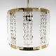 1970's Brass & Crystal Pendant Light by Novy Bydzov Glasswork, Czechoslovakia