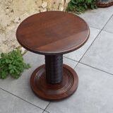 Round side table in turned wood