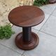 Round side table in turned wood