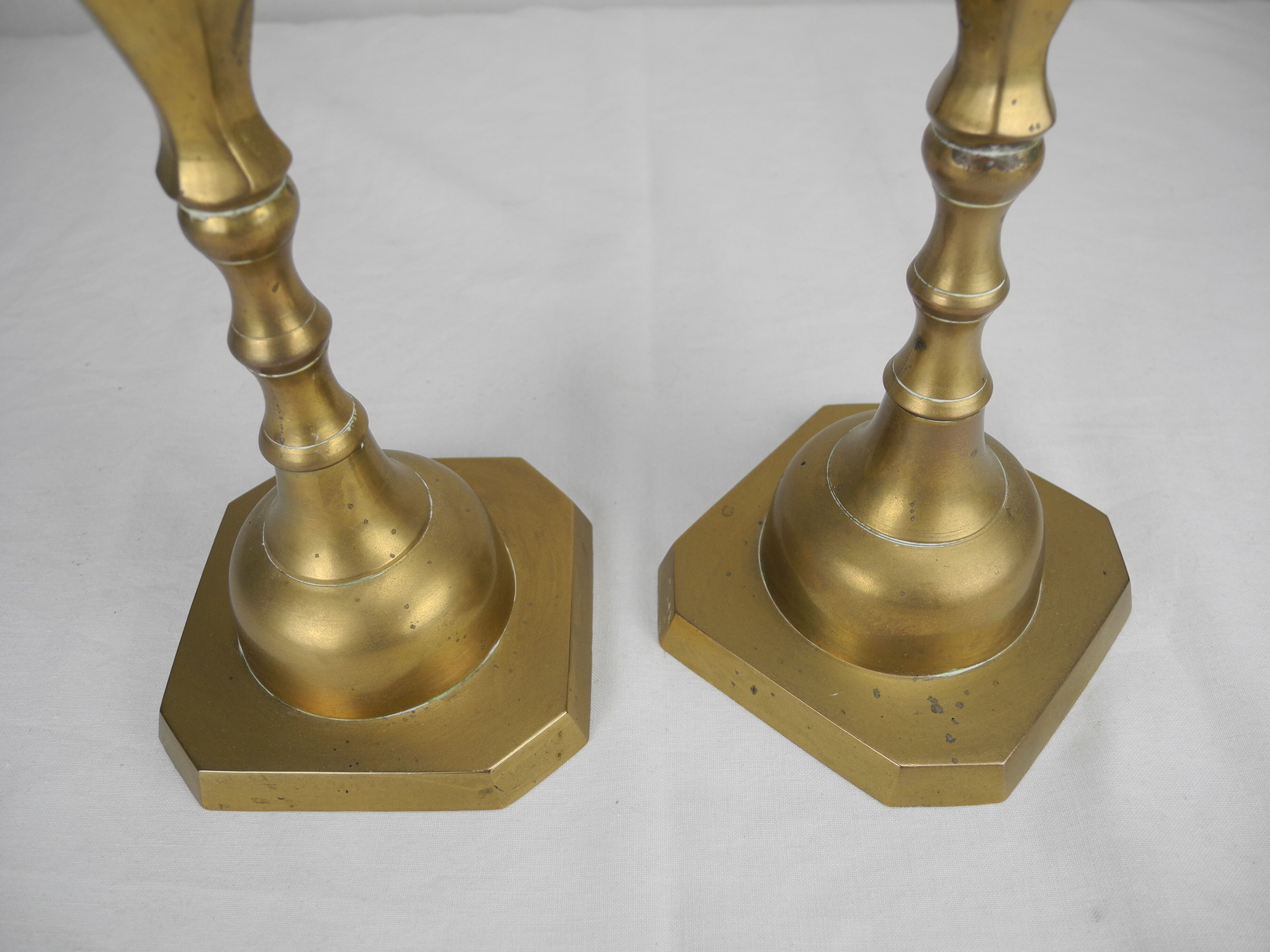 Pair candlesticks brass