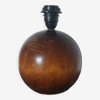 Pied de lampe boule bois vintage