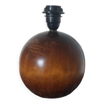 Pied de lampe boule bois vintage