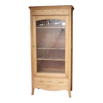Grande armoire Art Nouveau en pin brut (vers 1900)